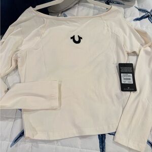 True Religion Cream Long Sleeve Tee